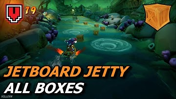 Jetboard Jetty: All Boxes (with checkpoint numbers) - Crash Bandicoot 4 walkthrough