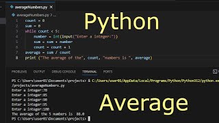 Python Count and Average Numbers Loop