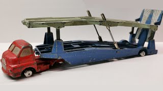 Corgi restoration of Bedford Carrimore car transporter No. 1101. Die-cast model toy.