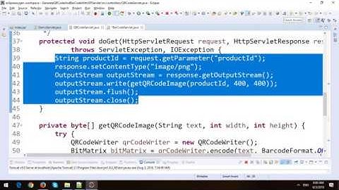Generate QR Code and BarCode in JSP-Servlet