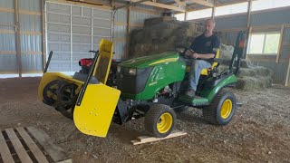How to remove snow blower from 1025R John Deere tractor.