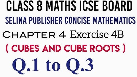 Exercise 4B Q.1 to Q.3 Class 8 ICSE Maths Selina publisher