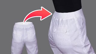 How to sew half elastic waistband   elastic back waistband!