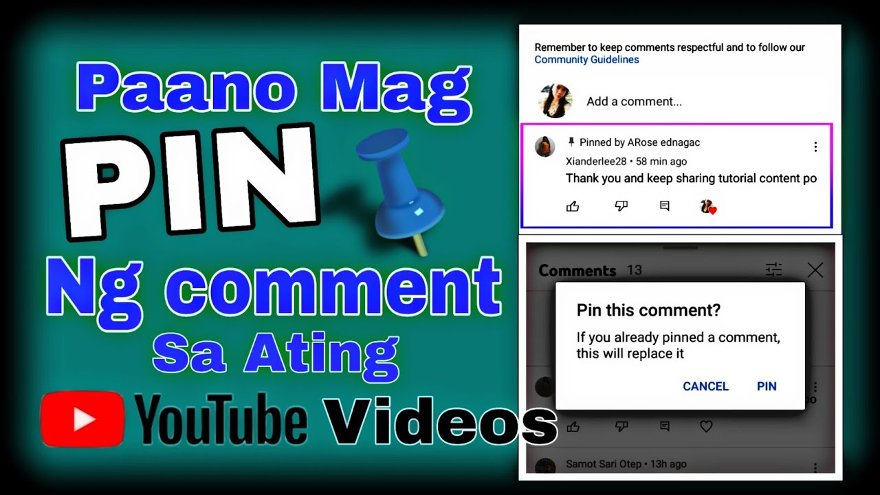 How To PIN Comment on YouTube Video || Paano Mag Pin Ng comments sa ...