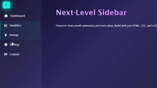 Details Cool neon animated sidebar | HTML CSS Guide