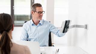 Durable Wandhouder Voor Tablet, Met Arm - Alle Functies Op Een Rij - Art.nr. 8934-23