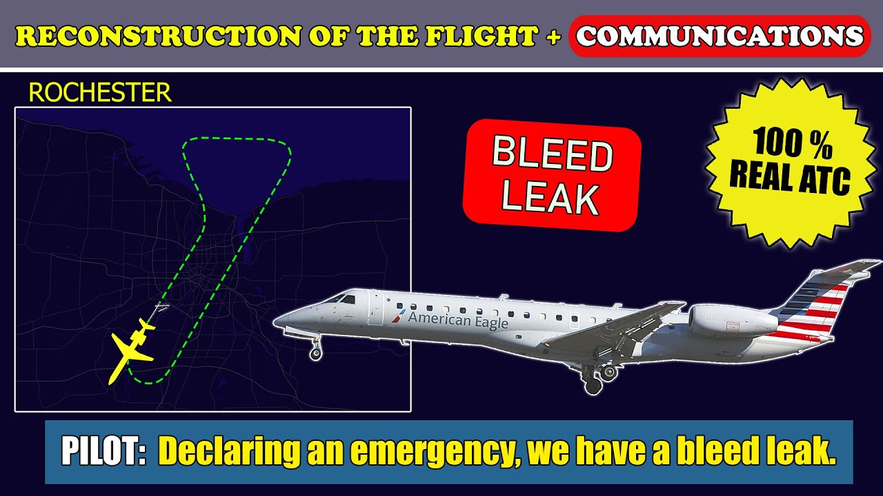 Bleed air leak. Emergency return Piedmont Embraer ERJ145 Rochester