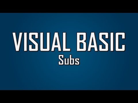 Learn Visual Basic - #24 - Subs