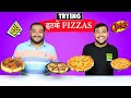 Trying unique pizzas  pizza eating challenge  unique food dishes challenge  viwa food world