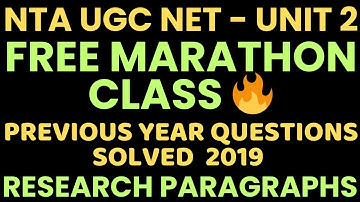 NTA UGC NET PSYCHOLOGY - UNIT 2 RESEARCH METHODS|UGC NET PSYCHOLOGY JUNE & DECEMBER 2019 PAPER SOLVE