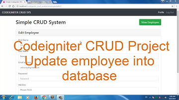 Codeigniter CRUD Project bootstrap 4 update employee into database part 10