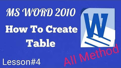 How to create table in ms word 2010