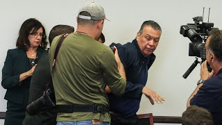 Sen. Alex Padilla handcuffed, forcibly removed by police