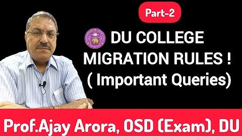 DU Inter College Migration Rules-Part 2 ll Important Queries Answered By OSD Exam