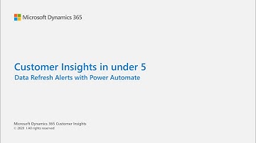Dynamics 365 Customer Insights in Under 5: Data refresh alerts