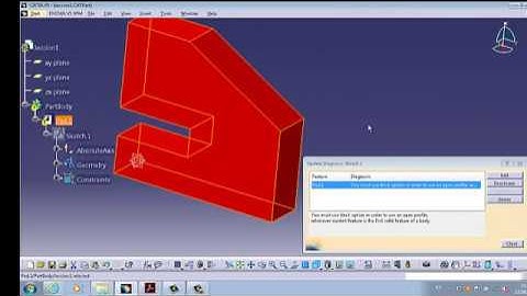Catia V5 sketch solving status