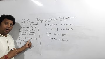 Lagrange Multiplier for Several Variable || By Dr. Pankaj Shukla || RIM ||