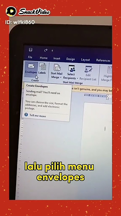 cara membuat amplop di Microsoft word