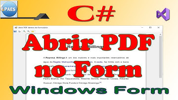 C#, abrindo um arquivo PDF dentro do formulário. C Sharp PdfViewer.