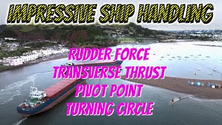 SKILLFUL CAPTAIN DOCKING A BIG SHIP IN A NARROW PLACE | Pivot point, rudder force, transvese effect