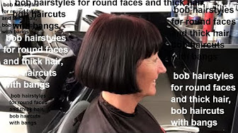 1 Bob Hairstyles For Round Faces And Thick Hair Youtube