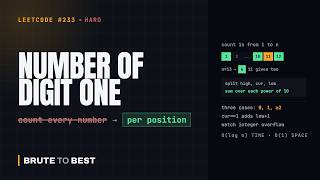 LeetCode #233: Number of Digit One — Counting Digits Without Looping