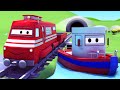 Ben the Boat helps the Construction Squad ! - Troy The Train of Car City | Train cartoons for ch...