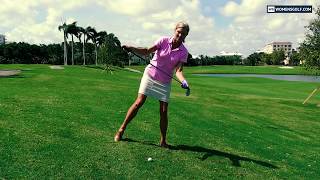 How To Make Solid Contact From A Downhill Lie - Kellie Stenzel