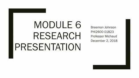 Module 6 Assignment: Voice Presentation