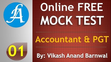 #01 || Online Mock Test || Accountant, UGC-NET, PGT, UPSC, DSSSB, UKSSSC || By Vikash Anand