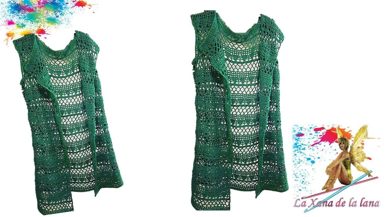 CHALECO VERDE A CROCHET VÍDEO 1