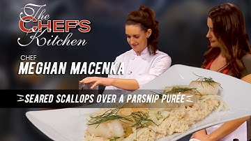 Seared Scallops over a Parsnip Purée & Egg White Frittata | Chef Meghan Macenka