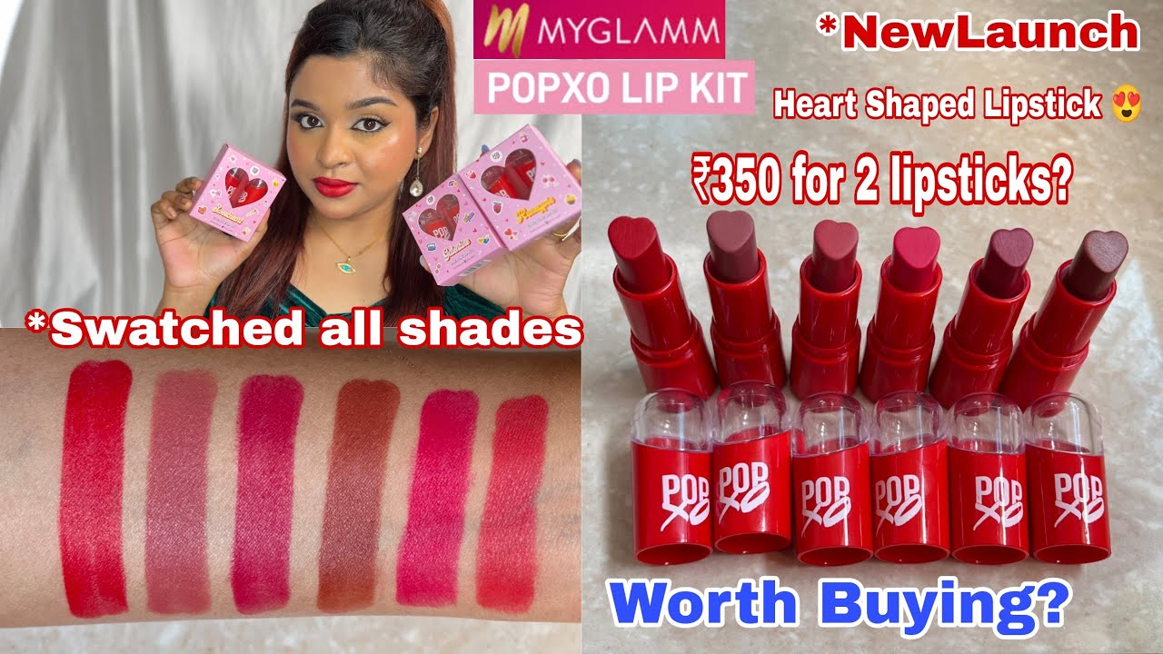 *New Myglamm Popxo Valentine Lip kit Swatches & Honest Review||Swatches in Natural Light||Shilpa kar