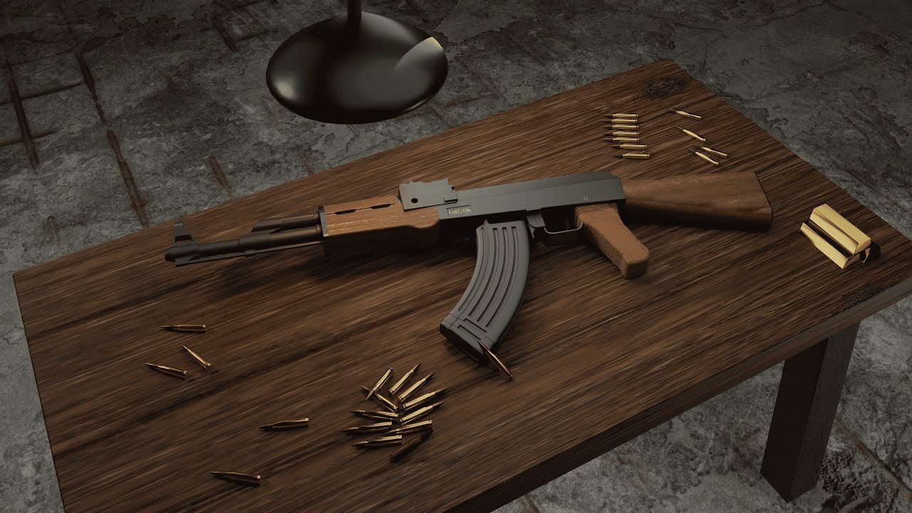 Ak-47 ANIMATION MADE IN BLENDER - YouTube