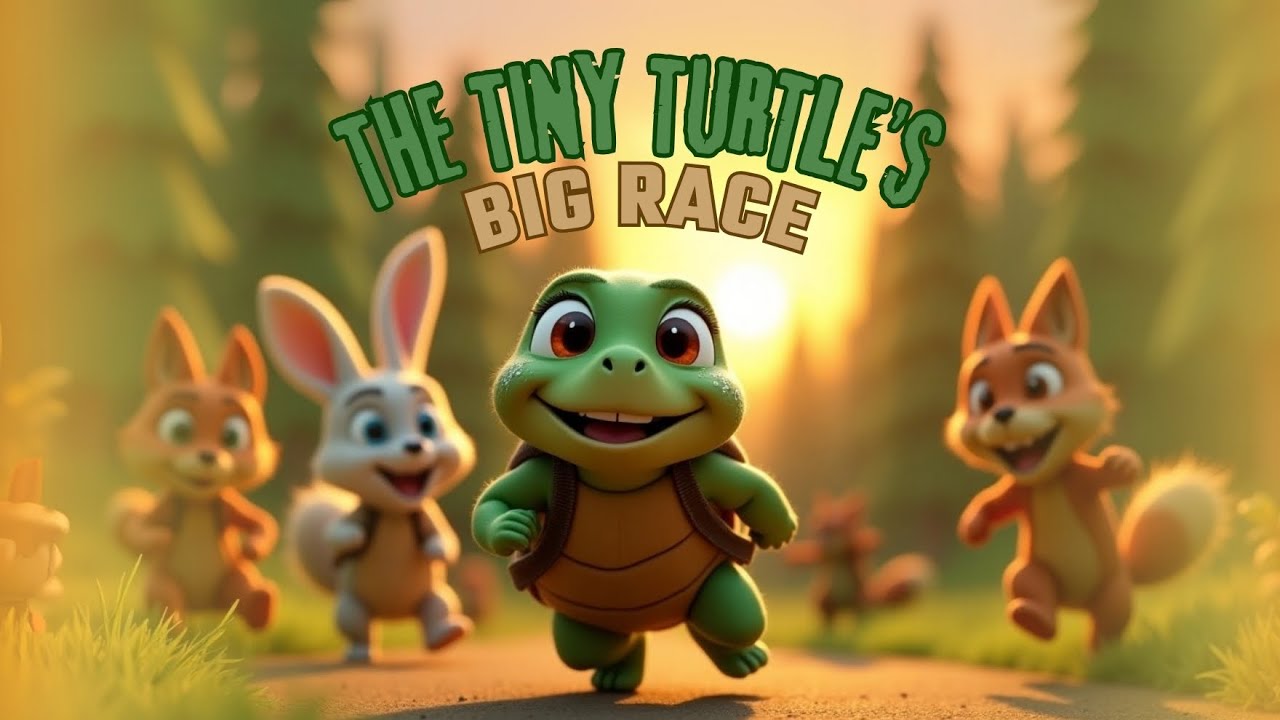 🐢🏆 Tina the Tiny Turtle’s Big Race | Moral Story for Kids | Hard Work & Patience Lesson 📖✨