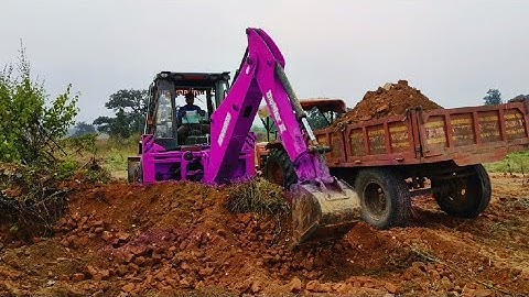 JCB 3dx Backhoe Loading Mud in Mahindra 475 JCB miti khudai JCB cartoon video #jcb #jcbmitikhudai