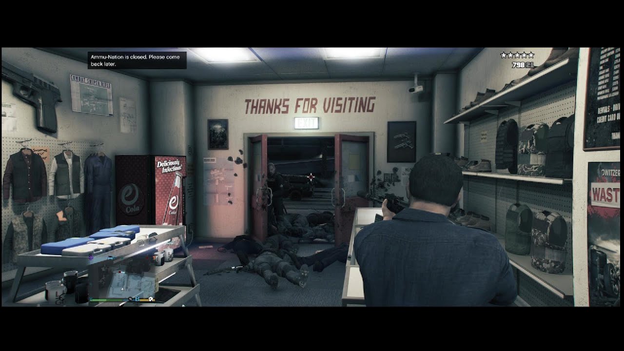 GTA 5 Taunting The Gun shop Dealer and aggressive Robbery