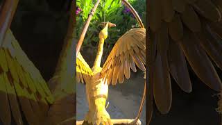 Chuông gió Cò ngậm Cá độc đáo từcây Tre(The unique stork with fish wind chimes from the bamboo tree)