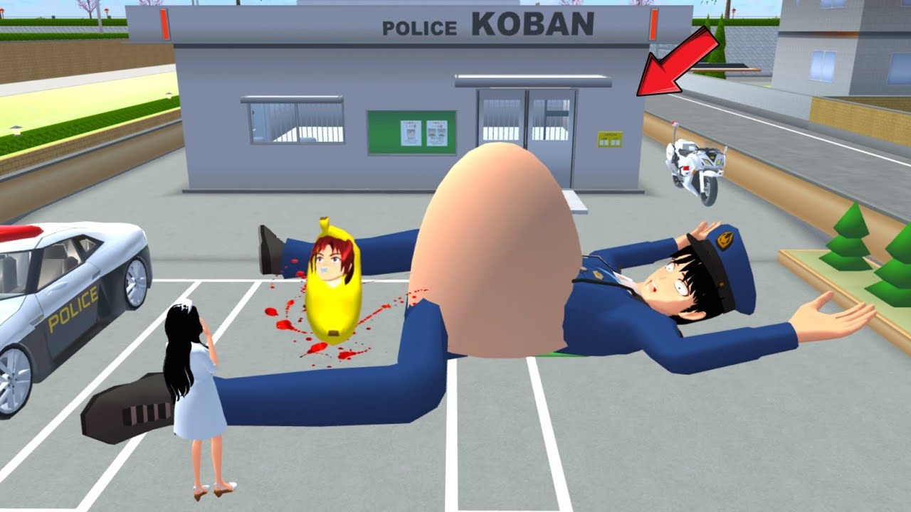 Giants Taiga police pregnant Gives birth baby banana at Koban 😱 #sakuraschoolsimulator 