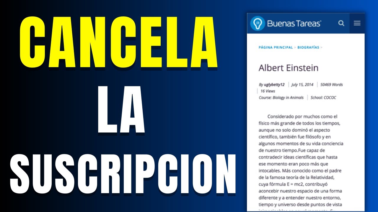 Cómo cancelar suscripción en Buenas Tareas paso a paso