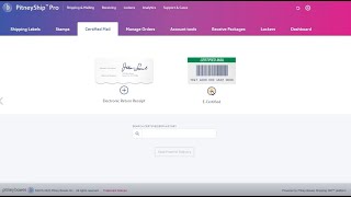 Creating an E-Certified shipping label in PitneyShip Pro Profile