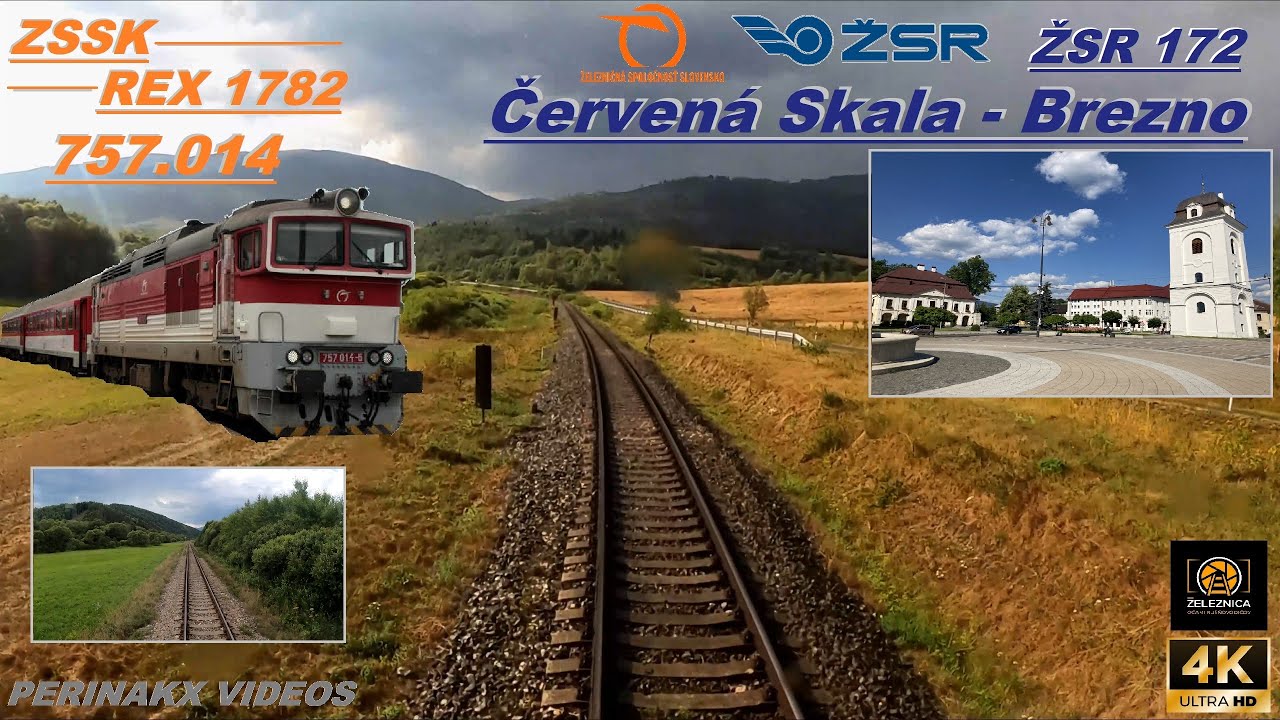 Cabview ► Červená Skala - Brezno / ŽSR 172 / 757.014 / REX 1782 ► Jazda vlakom Horehroním 🌿