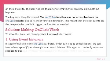 Solving Your JavaScript Slider Issues: Make Your OnClick Function Work