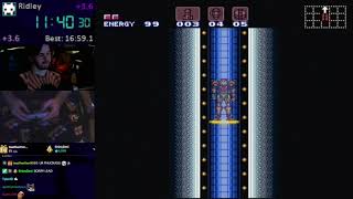 Super Metroid GT Code any% (spacetime) in 14:59