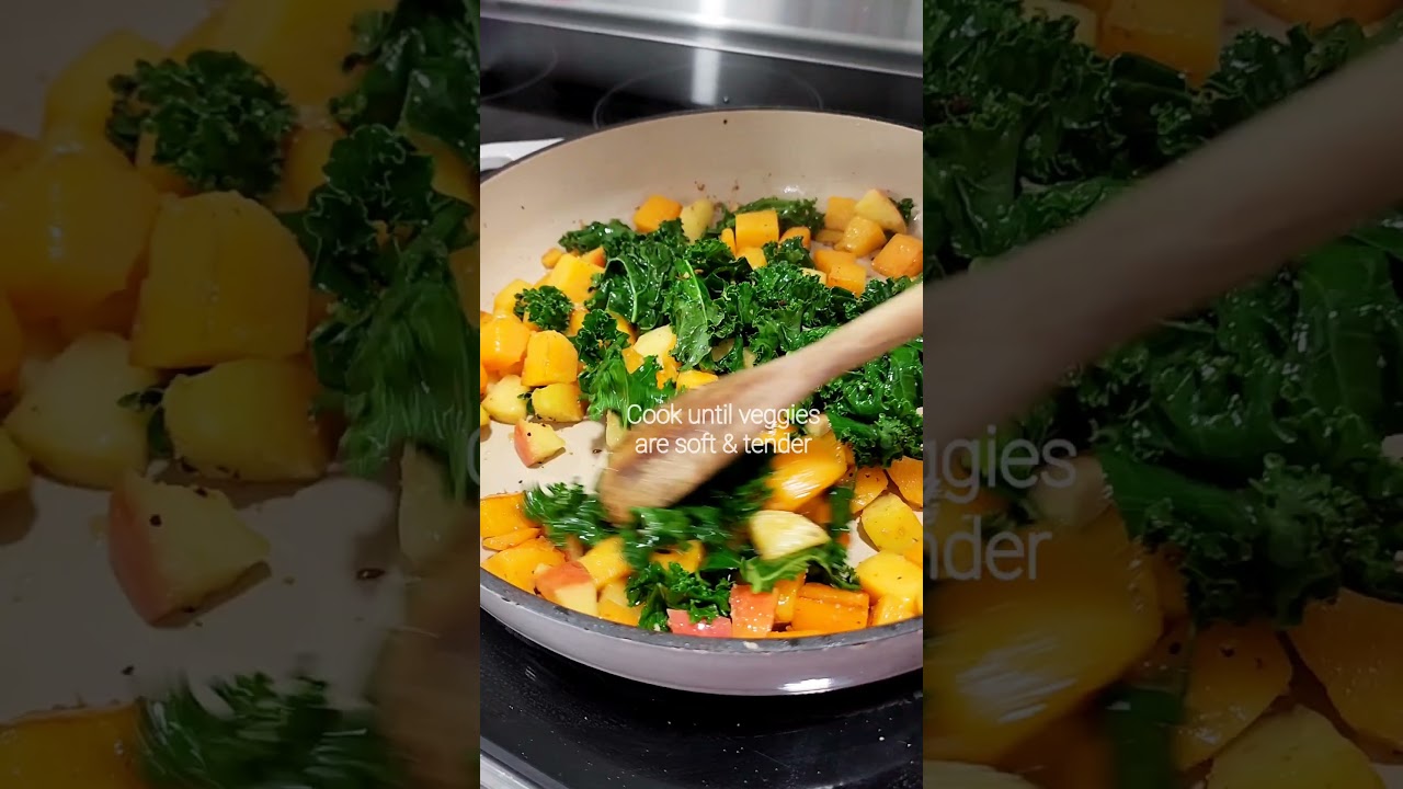 30 Minute Dinner: Butternut Squash, Kale, & Apple Salmon Bowl! #shorts #healthyrecipes