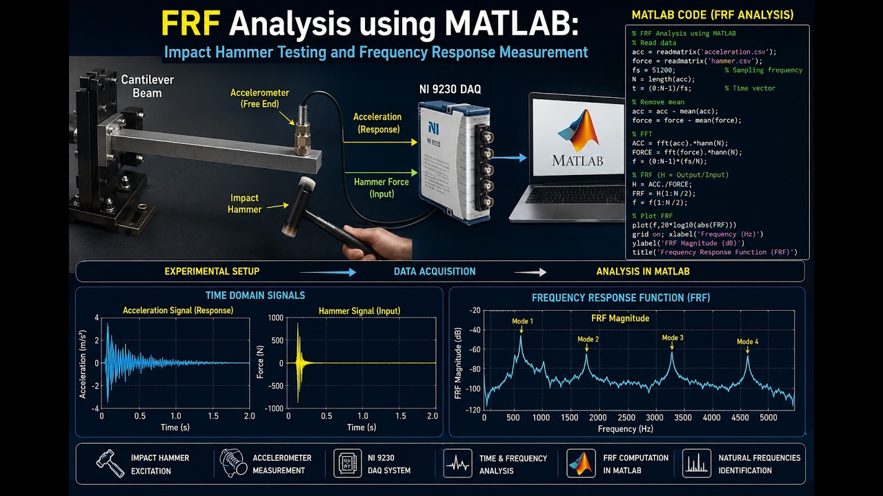 FRF Analysis using MATLAB: Impact Hammer Testing and Frequency Response ...