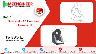 SolidWorks 3D Basic Exercise 16 | Bài Thực Hành SolidWorks Cơ Bản | MZENGINEER