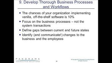 ERP Software Selection Success: 10 Tips From the Pros at Panorama - Part 5