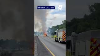 Trailer full of fireworks catches fire, causes explosions on I-75 in East TN