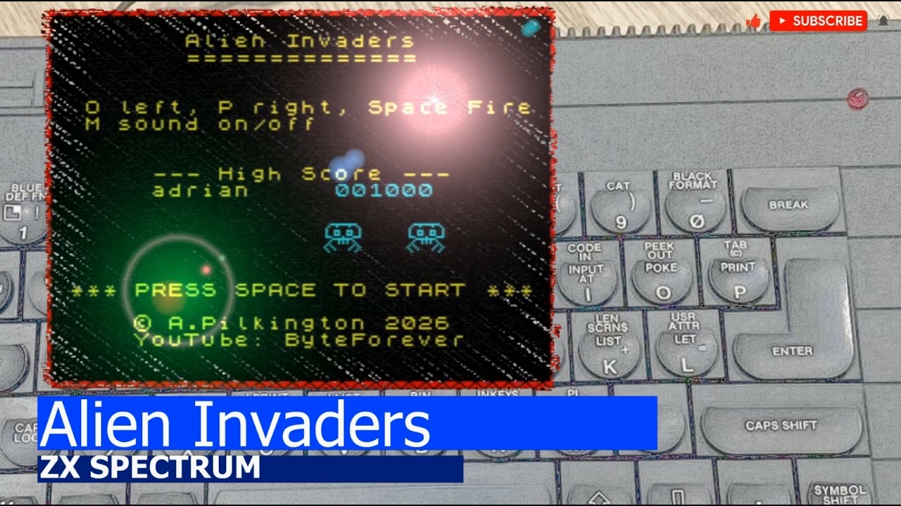 あめページ ZX Spectrum -=Alien Invaders=- - YouTube